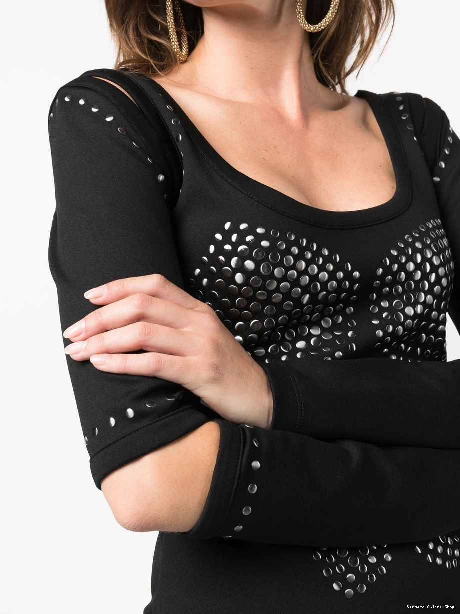 Affordable fitted 2010 studded dress Women Versace cut-out 0823